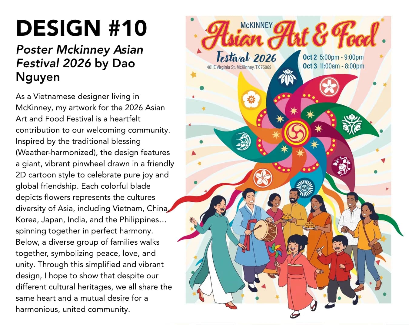McKinney MoonFest 2026 Poster Design Showcase, courtesy of the McKinney Asian Art and Food Festival / Texas Women Society.