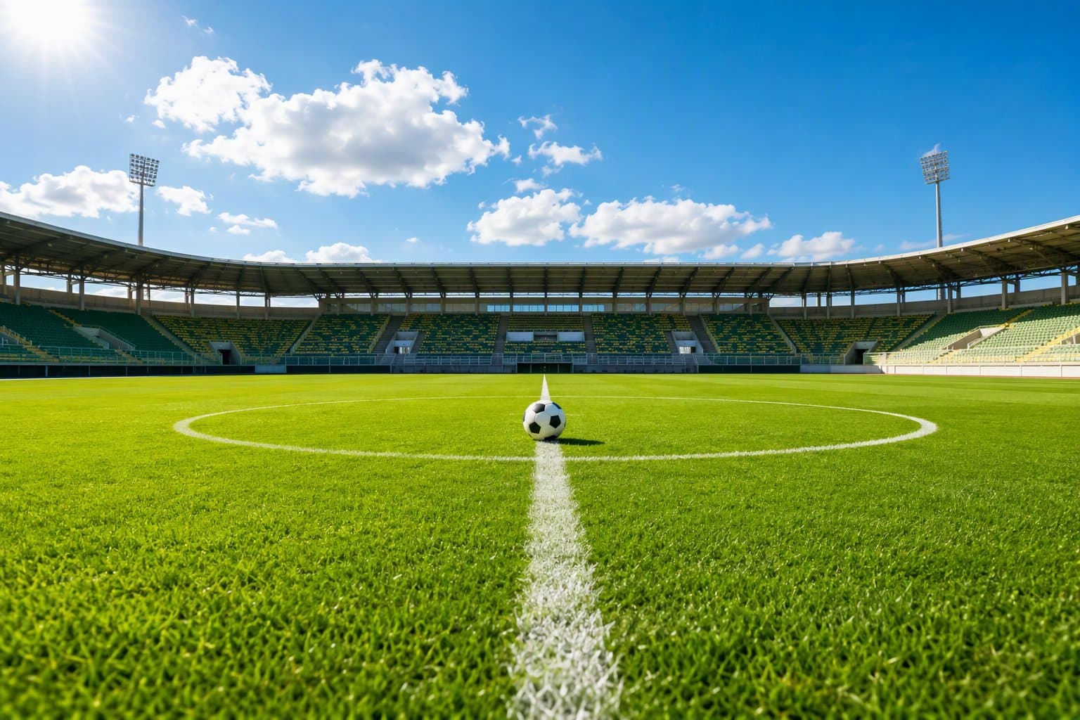 empty sunlit stadium - illustration, Jake Team LLC