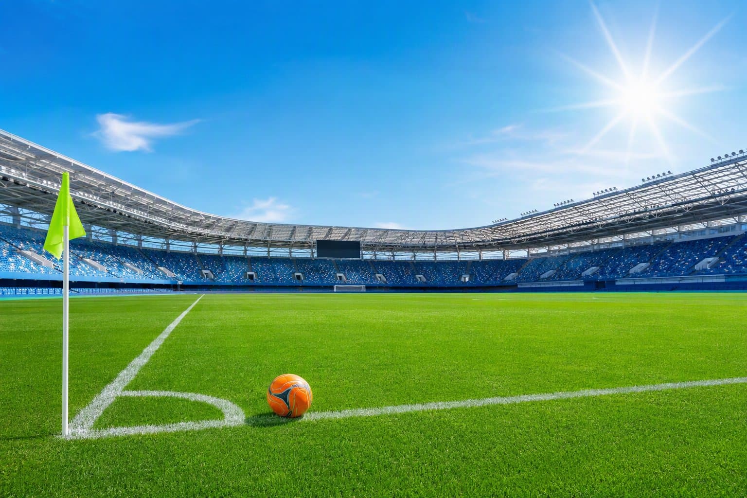 Sunlit Soccer Stadium - illustration, Jake Team LLC