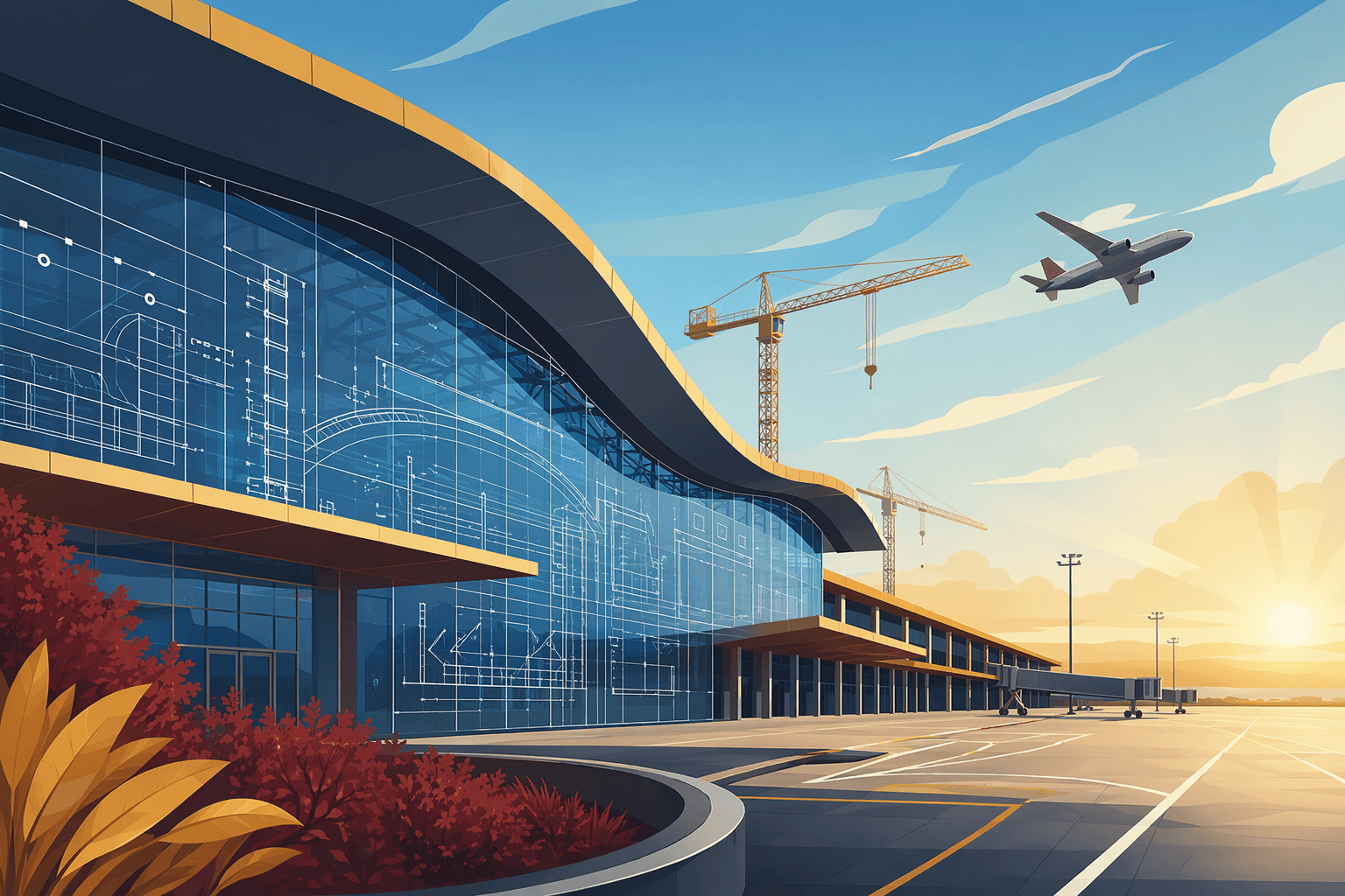 airport development - illustration, Jake Team LLC