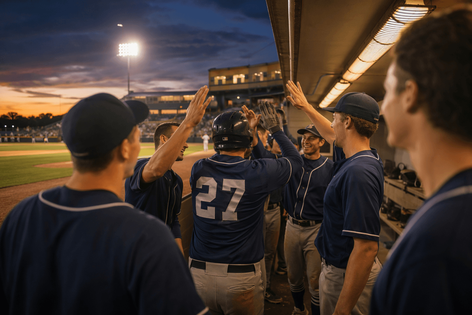 baseball victory rally - illustration, Jake Team LLC