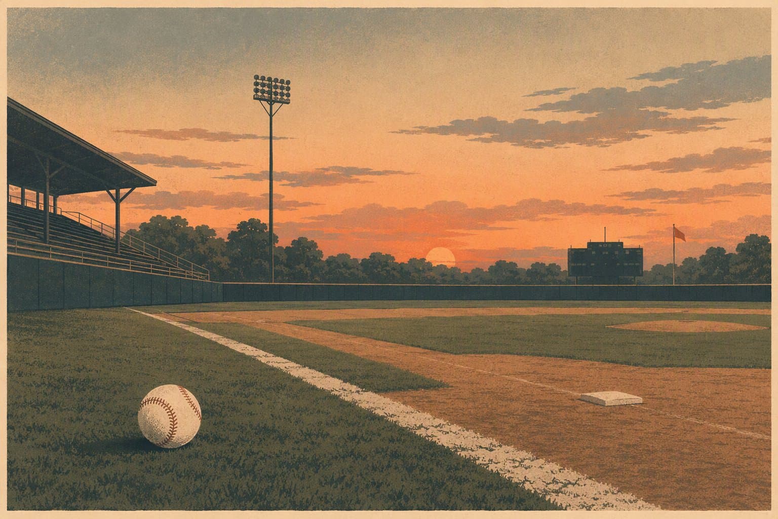 empty baseball field - illustration, Jake Team LLC
