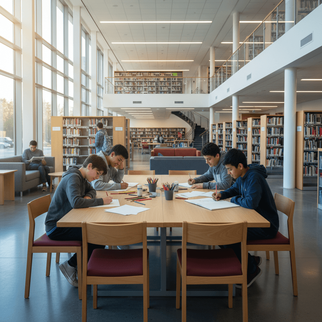 Civic Library Interior - illustration, Jake Team LLC