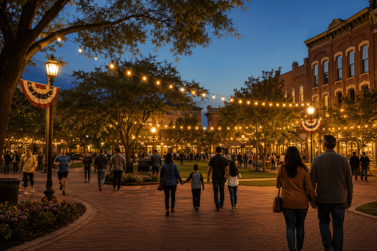 community festival evening - illustration, Jake Team LLC