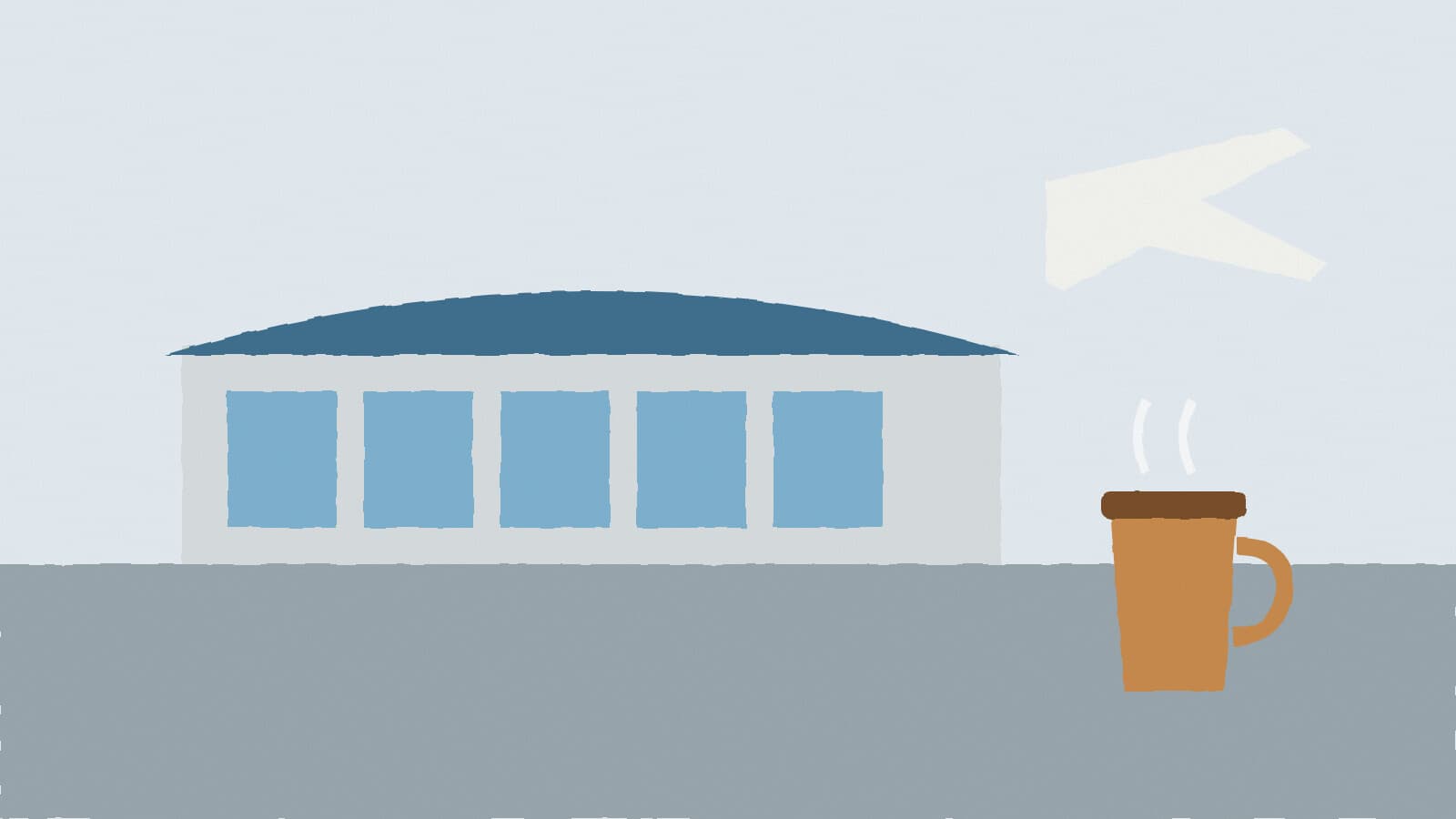 Airport terminal and coffee - illustration, Jake Team LLC