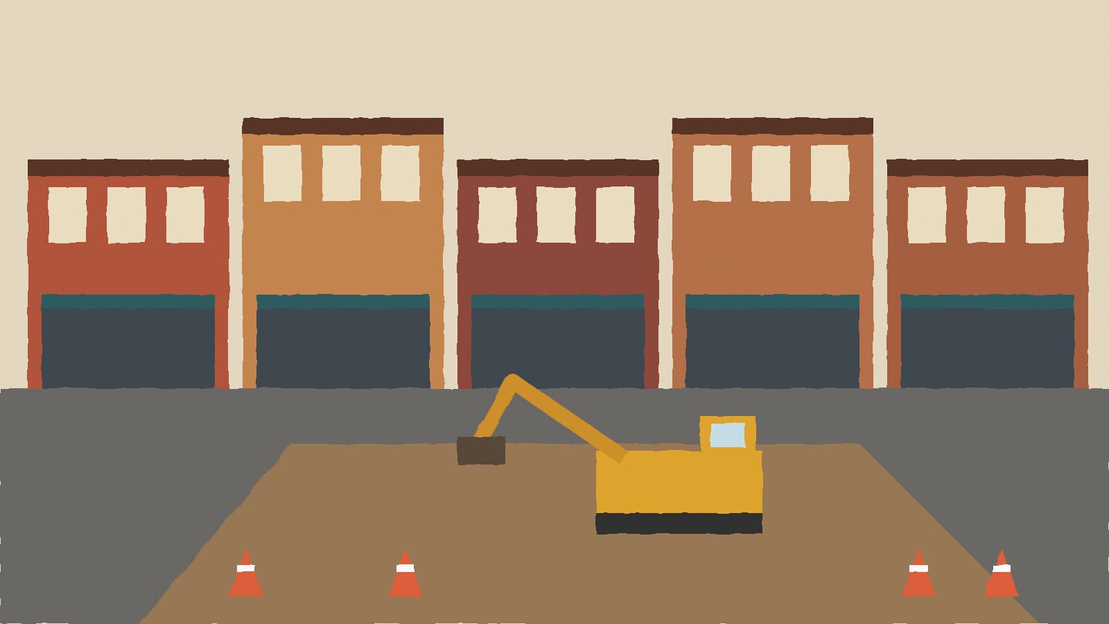 Downtown street under reconstruction - illustration, Jake Team LLC