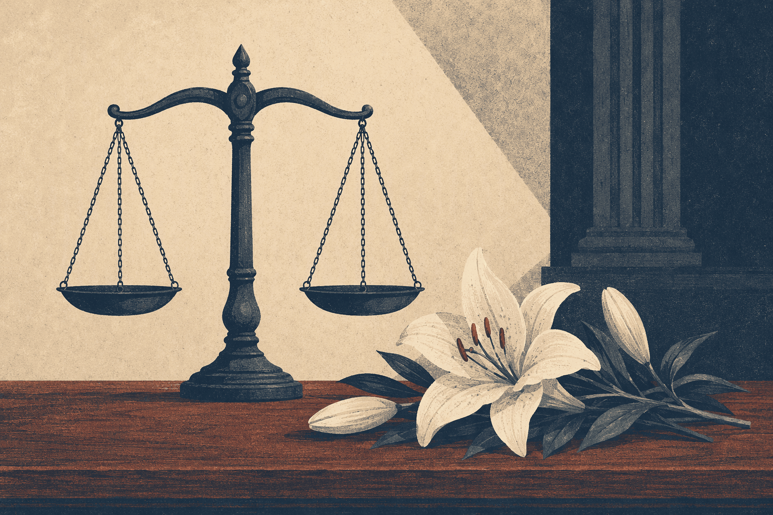 Justice and Community Grief - illustration, Jake Team LLC