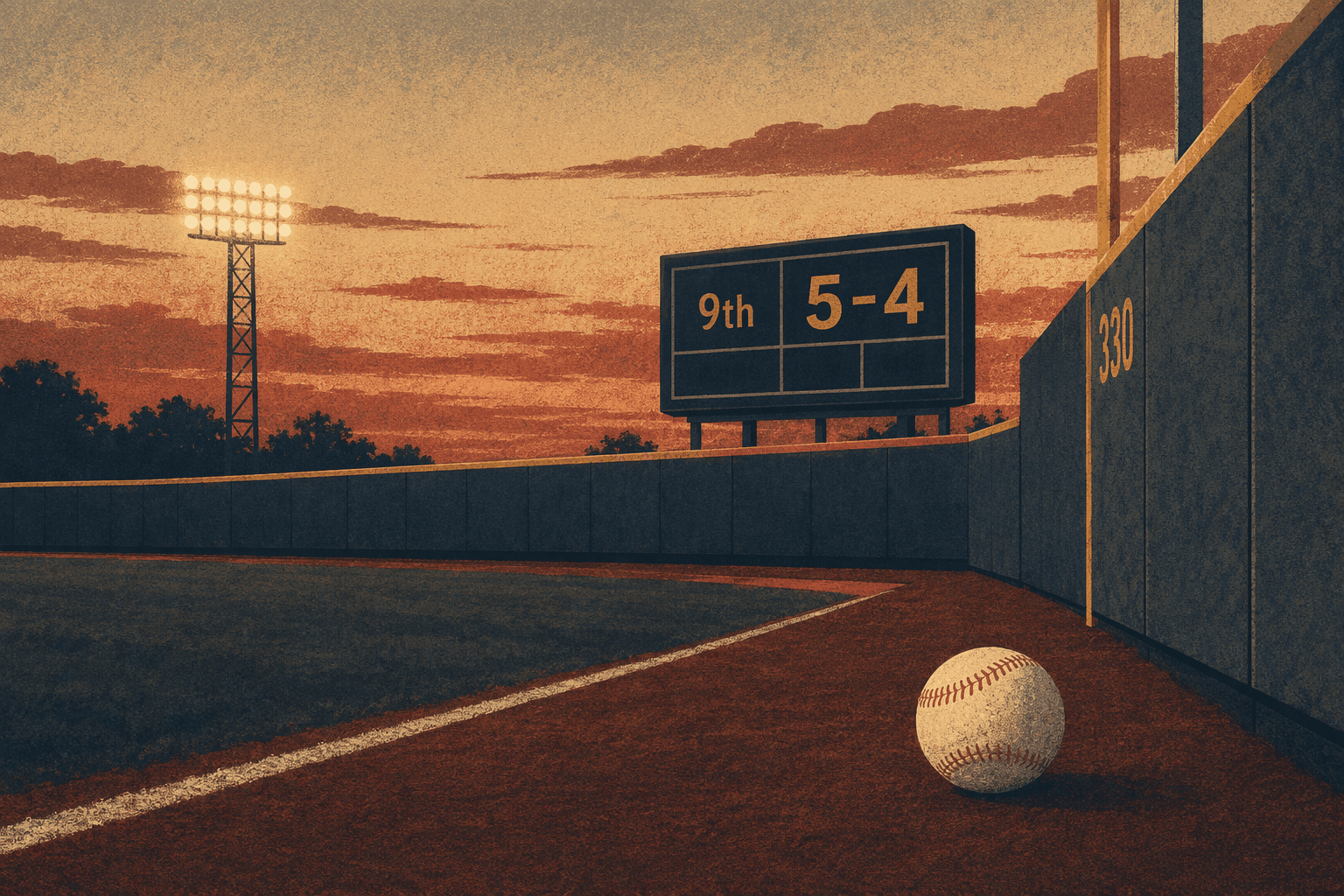 Ninth-Inning Double - illustration, Jake Team LLC