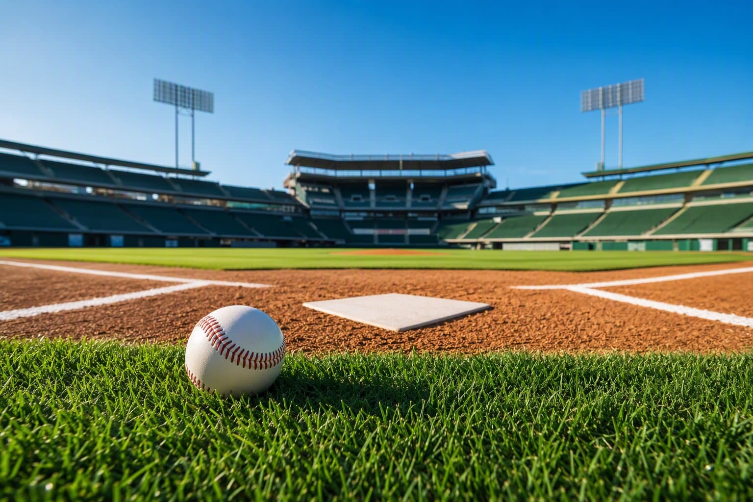 Sunlit Baseball Stadium - illustration, Jake Team LLC