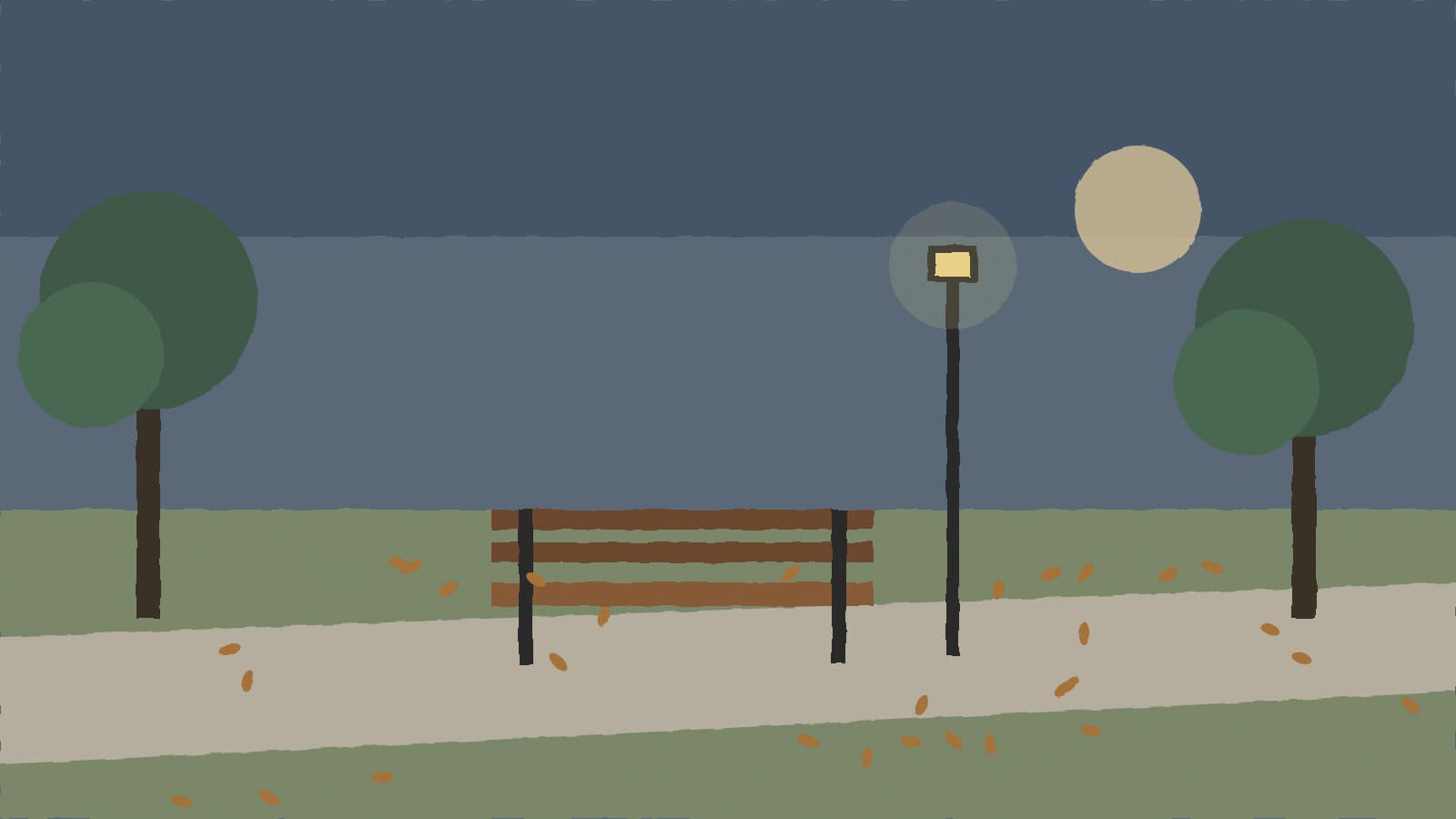 Empty park bench at dusk - illustration, Jake Team LLC